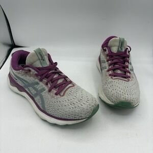 Asics Shoes‎ Womens Size 9 Gel Nimbus 24 1012B340 Gray Purple Run Walk Sneakers